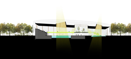 Dossier de presse | 752-04 - Communiqué de presse | Le consortiumNFOE/ HCMAremporte le concours du Complexe Aquatique de Laval - Consortium NFOE/ HCMA - Architecture institutionnelle - Section B - Crédit photo : Ville de Laval