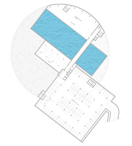 Dossier de presse | 752-04 - Communiqué de presse | Le consortiumNFOE/ HCMAremporte le concours du Complexe Aquatique de Laval - Consortium NFOE/ HCMA - Architecture institutionnelle - Sous-sol - Crédit photo : Ville de Laval