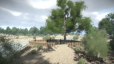 Dossier de presse | 2230-01 - Communiqué de presse | A new Landscape for the New Hydropower Plant Hagneck in Switzerland - Raymond Vogel Landschaften AG - Architecture de paysage -    Film still rendering of a terrace to enjoy the view into the new floodplains.<br>    - Crédit photo :    	 		 		 	 	 		 			 				 					Raymond Vogel Landschaften AG, Zürich  				 
