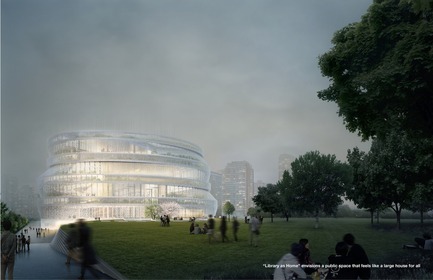 Press kit | 1071-05 - Press release | Finalists Announced for the 5th Annual Architizer A+Awards - Architizer - Competition -         Shanghai Library East by nArchitects, Finalist 2017 (Unbuilt Institutional) - Photo credit: Courtesy of nArchitects
