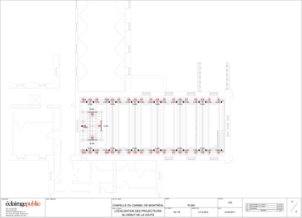 Dossier de presse | 561-01 - Communiqué de presse | La chapelle du Carmelle de Montréal - Éclairage Public - Design d’éclairage - Crédit photo : Éclairage Public