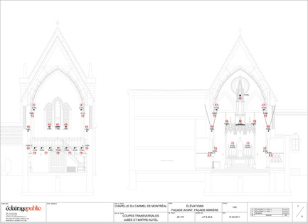 Dossier de presse | 561-01 - Communiqué de presse | La chapelle du Carmelle de Montréal - Éclairage Public - Design d’éclairage - Crédit photo : Éclairage Public