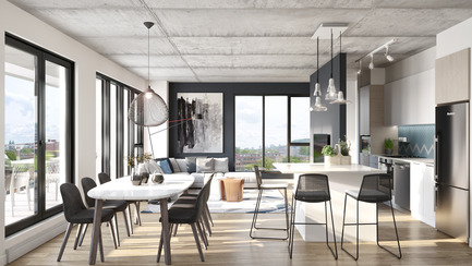 Dossier de presse | 2056-05 - Communiqué de presse | DevMcGill et TGTA dévoilent la conception du tout nouveau projet de condominiums Ateliers Castelnau au coeur du Mile-Ex - DevMcGill et TGTA - Immobilier - Penthouse - Crédit photo : DevMcGill