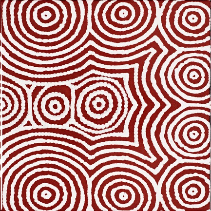 Press kit | 2399-01 - Press release | My Country: Design With Origin - Bay Gallery Home - Residential Interior Design - Bay Gallery Home, My Country Bush Onion 2 ceramic wall tile, end tile design. From an original Australian Aboriginal artwork. - Photo credit: Bay Gallery Home