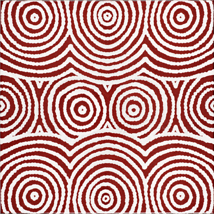 Press kit | 2399-01 - Press release | My Country: Design With Origin - Bay Gallery Home - Residential Interior Design - Bay Gallery Home, My Country Bush Onion 2 ceramic wall tile, central tile design. From an original Australian Aboriginal artwork. - Photo credit: Bay Gallery Home