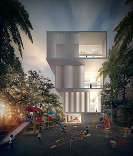 Dossier de presse | 2346-01 - Communiqué de presse | Sustainable Otunba Offices Receives Commendation in AR Future Projects Awards - Domaine Public Architects - Architecture commerciale - Otunba Offices Frontal View - Crédit photo : Domaine Public Architects