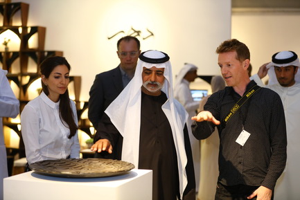 Press kit | 1834-13 - Press release | Design Days Dubai Completes its Sixth and Most Successful Edition in its New Location, d3 - Design Days Dubai - Event + Exhibition - DDD2017_Sheikh Nahyan with designer Michael Rice - Photo credit: Image&nbsp;Courtesy of Design Days Dubai&nbsp;