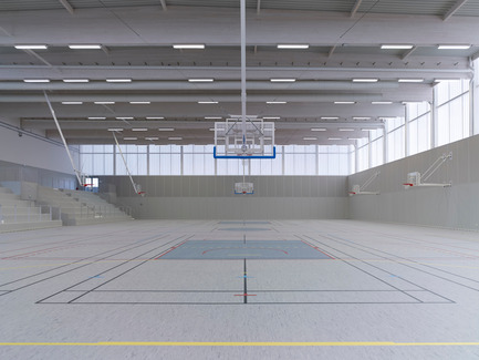 Press kit | 1040-05 - Press release | Sports Complex in Bussy Saint-Georges - Martin Duplantier Architectes - Institutional Architecture - The gymnasium - Photo credit:  Yohan ZERDOUN 