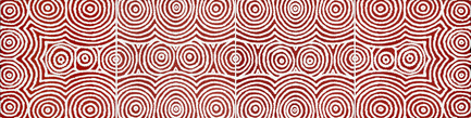 Press kit | 2399-01 - Press release | My Country: Design With Origin - Bay Gallery Home - Residential Interior Design - Bay Gallery Home, My Country Bush Onion 2 – sequence made up of one end tile design and one central tile design, to be combined as desired. From an original Australian Aboriginal artwork. - Photo credit: Bay Gallery Home