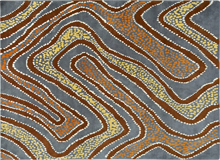 Press kit | 2399-01 - Press release | My Country: Design With Origin - Bay Gallery Home - Residential Interior Design - Bay Gallery Home, My Country Puyurru Water Dreaming 100% Goodweave rug. Made from an original Australian Aboriginal artwork. - Photo credit: Bay Gallery Home