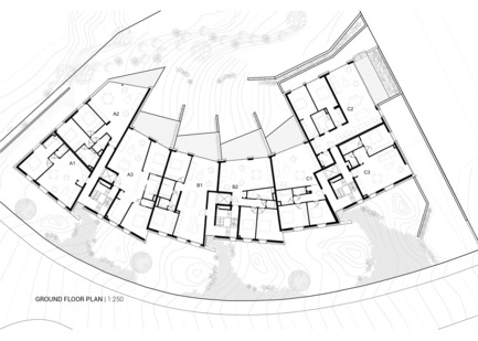 Dossier de presse | 1018-04 - Communiqué de presse | Residential Building with 15 Units - Metaform architects - Architecture résidentielle - Ground floor plan&nbsp; - Crédit photo : Metaform