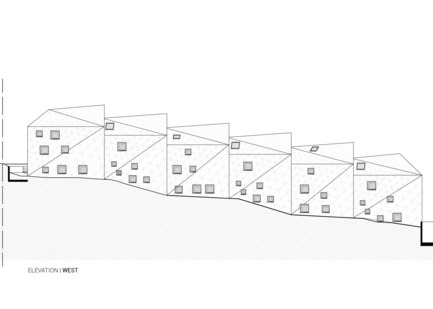 Dossier de presse | 1018-04 - Communiqué de presse | Residential Building with 15 Units - Metaform architects - Architecture résidentielle - West elevation&nbsp; - Crédit photo : Metaform