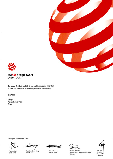 Press kit | 2455-01 - Press release | ZIGPACK - Xavier Bernis - Graphic Design - Photo credit: Red Dot design award winner&nbsp;