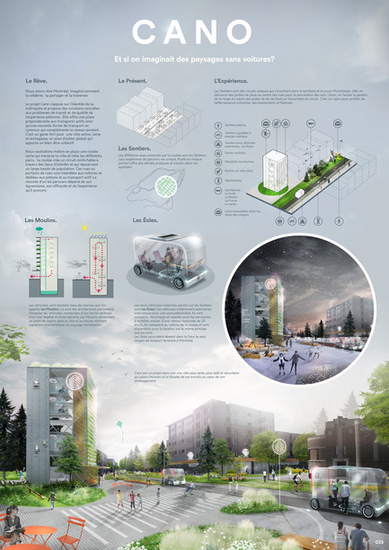 Dossier de presse | 2511-01 - Communiqué de presse | Les propositions et lauréats de l'édition 2017 du concours d’idées Morph.o.polis - Morph.o.polis - Concours - CANO : Première Place - Crédit photo :  Laurent Roy, Pierre-Yves Diehl, Karyna St-Pierre, Maxime Brosseau, Carolyn Kelly Dorais 