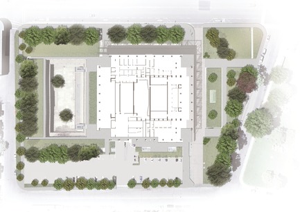 Dossier de presse | 865-24 - Communiqué de presse | Préservation du patrimoine moderne:le Grand Théâtre de Québec s’offre un nouvel écrin de verre signé Lemay et Atelier 21 - Consortium Lemay et Atelier 21 - Architecture institutionnelle -  Plan d'implantation  - Crédit photo : Lemay et Atelier 21