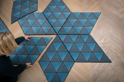 Dossier de presse | 2512-01 - Communiqué de presse | Jigsaw Rug Wins Double Design Award - Ingrid Külper Design AB - Design d’intérieur commercial - jigsaw multipurpose rug &nbsp;printed on wool - Crédit photo : Ewa Malmsten Nordell