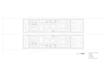 Dossier de presse | 2045-02 - Communiqué de presse | Double Duplex - Batay-Csorba Architects - Architecture résidentielle - Basement Floor Plan - Crédit photo : Batay-Csorba Architects