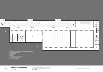 Dossier de presse | 2551-01 - Communiqué de presse | The Lima Art Museum New Contemporary Art Wing - AYBARS ASCI, Efficiency Lab for Architecture PLLC - Art - Gallery Level Floor Plan - Crédit photo : Efficiency Lab for Architecture PLLC
