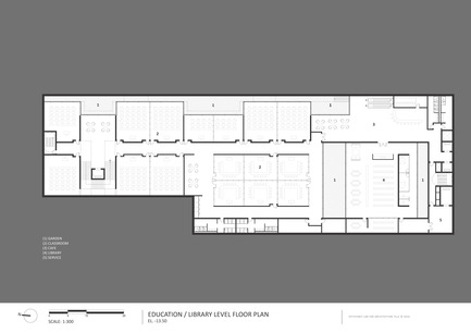 Dossier de presse | 2551-01 - Communiqué de presse | The Lima Art Museum New Contemporary Art Wing - AYBARS ASCI, Efficiency Lab for Architecture PLLC - Art - Education Level Floor Plan - Crédit photo : Efficiency Lab for Architecture PLLC
