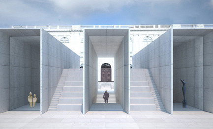 Dossier de presse | 2551-01 - Communiqué de presse | The Lima Art Museum New Contemporary Art Wing - AYBARS ASCI, Efficiency Lab for Architecture PLLC - Art - View Looking Towards Education Wing Entrance - Crédit photo : Efficiency Lab for Architecture PLLC