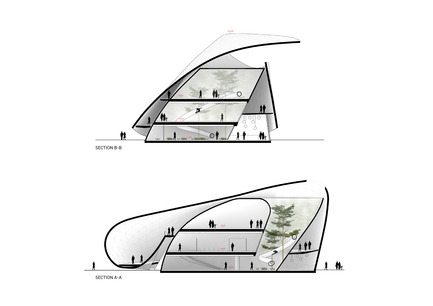 Dossier de presse | 1018-05 - Communiqué de presse | Luxembourg Pavilion at DUBAI EXPO2020 - Metaform architects - Évènement + Exposition - Sections A-A and B-B - Crédit photo : Metaform