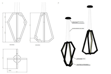 Dossier de presse | 2531-01 - Communiqué de presse | Corrs Chambers Westgarth - Electrolight - Design d’éclairage - Details Sketch - Dining Room Feature Pendant - Crédit photo : Electrolight