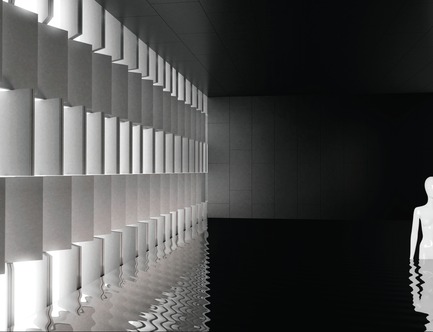 Press kit | 2506-02 - Press release | Tile Award 2017 - AGROB BUCHTAL and AIT-Dialog - Competition - Ceramic Curtain, designed by Sebastian Brunke (Austria)&nbsp;for Tile Award 2012 - Photo credit: Sebastian Brunke