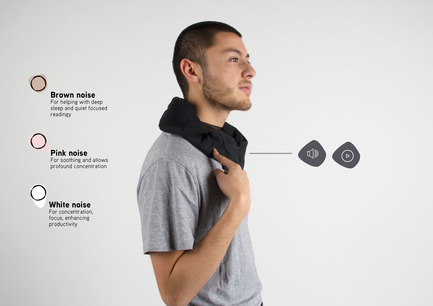 Press kit | 2413-01 - Press release | Immersive Focus - Lequay Paul, Słowik Iga, Naval Claudia - Industrial Design - &nbsp;Noise cancelling device - usage - brownian noises - Photo credit: Paul Lequay, Iga Słowik, Claudia Naval