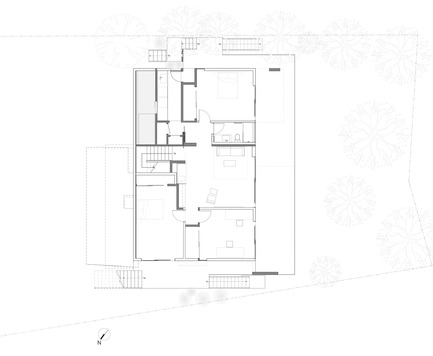 Dossier de presse | 1891-04 - Communiqué de presse | Skyline House - Terry & Terry Architecture - Architecture résidentielle - Lower Floor Plan - Crédit photo : TTA