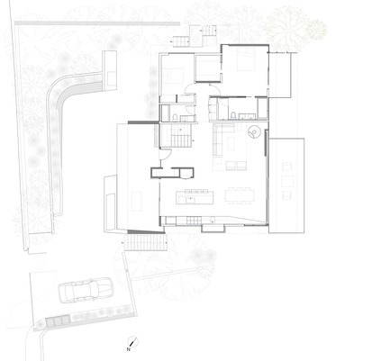 Dossier de presse | 1891-04 - Communiqué de presse | Skyline House - Terry & Terry Architecture - Architecture résidentielle - Main Floor Plan - Crédit photo : TTA