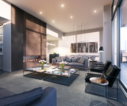 Dossier de presse | 916-09 - Communiqué de presse | Première pelletée de terre pour le Laurent & Clark - Menkès Shooner Dagenais LeTourneux Architectes - Architecture résidentielle -  Penthouse - Intérieur - Crédit photo : Menkès Shooner Dagenais LeTourneux Architectes