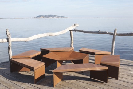 Press kit | 2608-01 - Press release | Les Choses, Publishing - Etterr Production - Product - Benches of the brazier N°2 in free position. - Photo credit: P. Vuilmet
