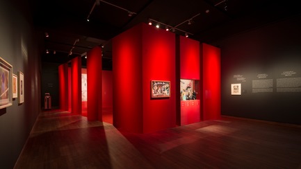 Dossier de presse | 916-10 - Communiqué de presse | Menkès Shooner Dagenais Letourneux Architectes collabore au grand succès du MBAM «Chagall: couleur et musique» - Menkès Shooner Dagenais LeTourneux Architectesen collaboration avec le Musée des beaux-arts de Montréal - Évènement + Exposition - Exposition "Chagall : couleur et musique"<br>Musée des beaux-arts de Montréal (MBAM)<br>Menkès Shooner Dagenais LeTourneux Architectes - Crédit photo : © SODRAC &amp; ADAGP 2017, Chagall ®&nbsp;<br>Photo MBAM, Denis Farley