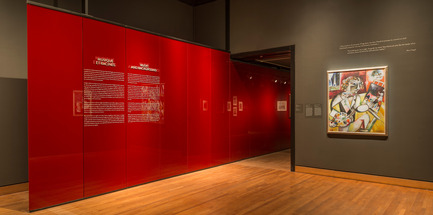 Dossier de presse | 916-10 - Communiqué de presse | Menkès Shooner Dagenais Letourneux Architectes collabore au grand succès du MBAM «Chagall: couleur et musique» - Menkès Shooner Dagenais LeTourneux Architectesen collaboration avec le Musée des beaux-arts de Montréal - Évènement + Exposition - Exposition "Chagall : couleur et musique"<br>Musée des beaux-arts de Montréal (MBAM)<br>Menkès Shooner Dagenais LeTourneux Architectes - Crédit photo : © SODRAC &amp; ADAGP 2017, Chagall ® <br> Photo MBAM, Denis Farley