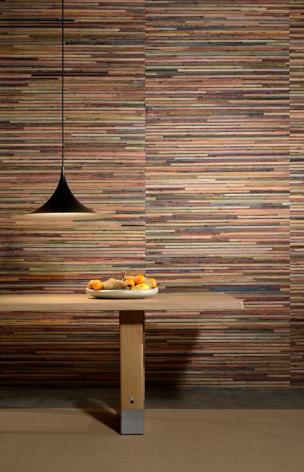 Press kit | 2712-01 - Press release | Rainbows - Omexco - Product - bakbak and sari silk on non-woven backing - Photo credit: Omexco