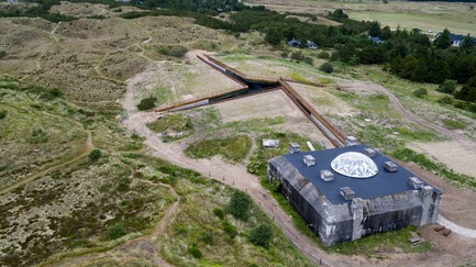 Press kit | 1997-04 - Press release | TIRPITZ, a 'Hidden Museum' on Danish West Coast - BIG - Bjarke Ingels Group and Tinker imagineers - Event + Exhibition - Aerial view of TIRPITZ - Photo credit: Rasmus Bendix
