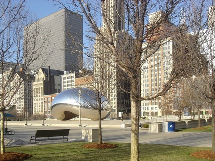 Press kit | 2707-01 - Press release | EcoTrio® Commercial Recycling Bins - EcoTrio®, LLC - Industrial Design -  EcoTrio® "The Millennium" Commercial Recycling Bin with the Bean - &nbsp;Millennium Park, Chicago&nbsp;(US Pat. No. D566 364 © 2008 ecotrio®, llc) - Photo credit: Deborah Kang