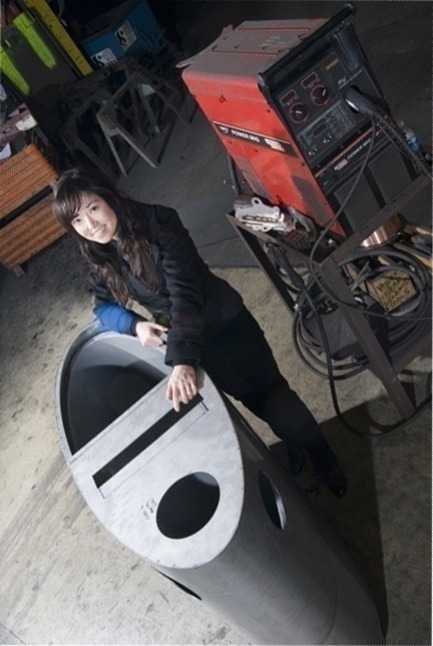 Press kit | 2707-01 - Press release | EcoTrio® Commercial Recycling Bins - EcoTrio®, LLC - Industrial Design -  EcoTrio® "The Millennium" Commercial Recycling Bin - Prototype&nbsp;(US Pat. No. D566 364 © 2008 ecotrio®, llc) - Photo credit: Michael David Rose Photography