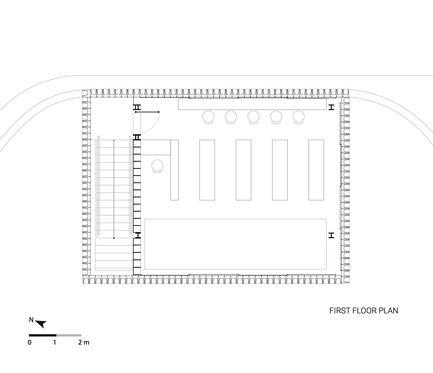 Dossier de presse | 2560-01 - Communiqué de presse | ‘Microlibrary Bima’: 2000-Ice-Cream-Bucket-Project - SHAU - Architecture institutionnelle - Plan of Microlibrary Bima, first floor - Crédit photo : SHAU