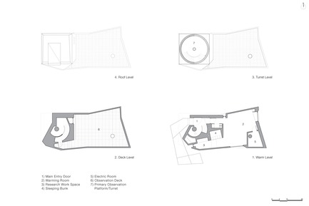 Press kit | 2693-01 - Press release | Gemma Observatory - Anmahian Winton Architects - Institutional Architecture - Floor plans - Photo credit: Anmahian Winton Architects