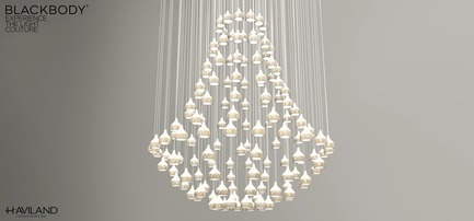 Press kit | 2176-04 - Press release | designjunction Sets the Bar for Ground-Breaking Installations and Collaborative Projects this September - designjunction - Event + Exhibition - DESIGNJUNCTION_LONDON_BLACKBODY_HELEN, LIGHT &amp; PORCELAIN_CHANDELIER - Photo credit: As Above