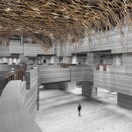 Dossier de presse | 1279-01 - Communiqué de presse | The HUB Performance and Exhibition Center - Neri&Hu Design and Research Office - Architecture commerciale - Exhibition Hall (The Forest) - Crédit photo : Dirk Weiblen