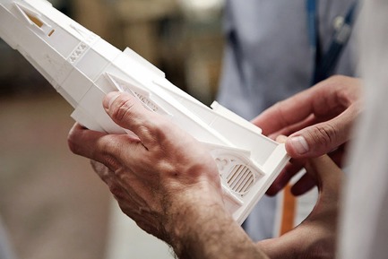 Press kit | 1387-03 - Press release | The New CHUM, Largest Healthcare Construction Project in North America, Opens its Doors - CannonDesign + NEUF architect(e)s - Institutional Architecture - 3D print of the steeple - Photo credit: CannonDesign + NEUF architect(e)s