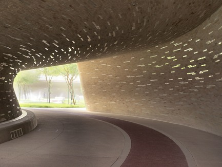 Dossier de presse | 2404-02 - Communiqué de presse | Oxygen Park, Education City, Doha - Qatar Foundation, AECOM - Architecture institutionnelle - Covered Walkway - Tunnel Section  - Crédit photo : Markus Elblaus