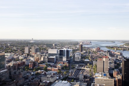 Press kit | 1387-03 - Press release | The New CHUM, Largest Healthcare Construction Project in North America, Opens its Doors - CannonDesign + NEUF architect(e)s - Institutional Architecture - View from exchange tower - Photo credit: Adrien Williams