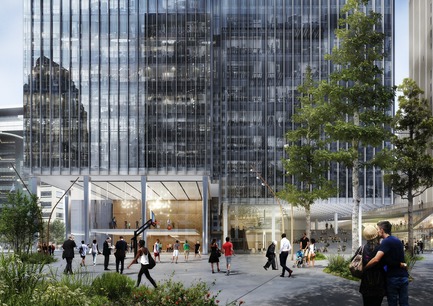 Dossier de presse | 2298-01 - Communiqué de presse | The Monroe Blocks, a Major Mixed-Use Development in the Heart of Downtown Detroit - Schmidt Hammer Lassen Architects - Design urbain - SHL_Detroit Monroe Blocks_Foyer Rendering - Crédit photo : Schmidt Hammer Lassen Architects