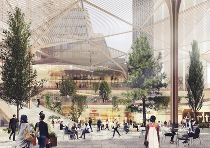 Dossier de presse | 2298-01 - Communiqué de presse | The Monroe Blocks, a Major Mixed-Use Development in the Heart of Downtown Detroit - Schmidt Hammer Lassen Architects - Design urbain - SHL_Detroit Monroe Blocks_Urban Square - Crédit photo : Schmidt Hammer Lassen Architects