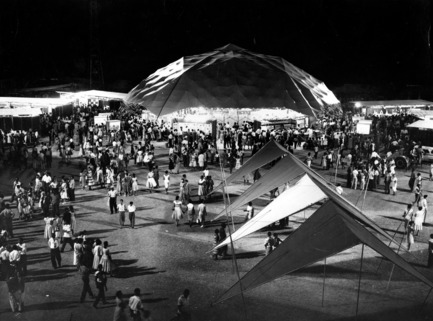 Press kit | 748-32 - Press release | Montréal’s Geodesic Dreams: Exhibition at UQAM Centre de Design - Centre de design de l'UQAM - Event + Exhibition - Jeffrey Lindsay, Pavillon Canadian_Jamaica, 1959 - Photo credit:  Copyright : Fonds Jeffrey Lindsay, Archives d’architecture canadienne, Université de Calgary. 