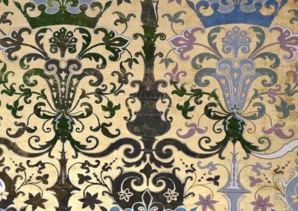 Press kit | 985-07 - Press release | Installation "Jardins fantômes" - Baptiste Debombourg - Art - Detail of ornaments by Félix Duban in the King’s Room inside Blois Castle - France  - Photo credit:  Courtesy Studio Baptiste Debombourg &amp; Galerie Patricia Dorfmann - Paris 
