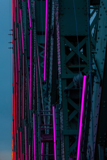 Dossier de presse | 1089-02 - Communiqué de presse | Illumination du pont Jacques-Cartier | Le pont le plus connecté au monde - Moment Factory - Design multimédia - Illumination interactive du pont Jacques-Cartier_Technologies LED - Crédit photo : La société des ponts Jacques-Cartier et Champlain Incorporée (PJCCI)